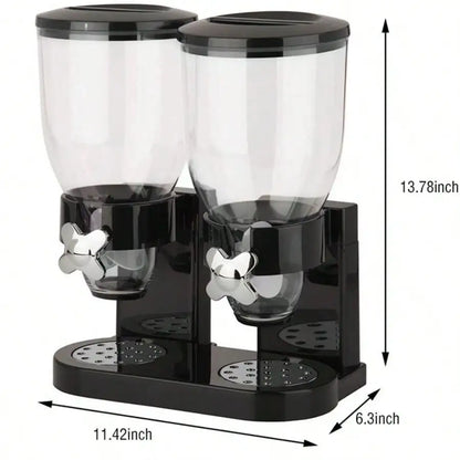 2pc, 6L Black Countertop Cereal Dispenser, Container