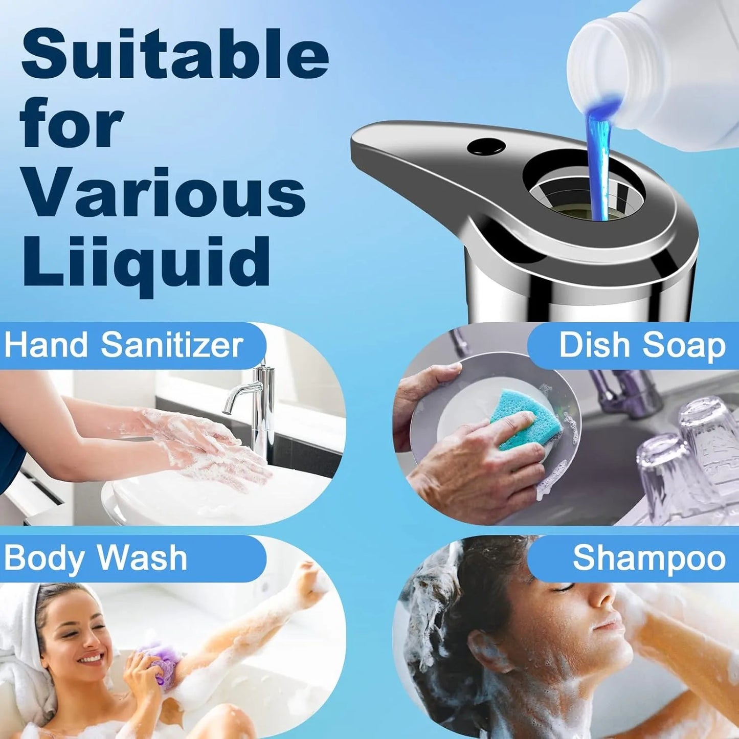 Large Touchless Automatic Soap Dispenser w/Infrared Sensor
