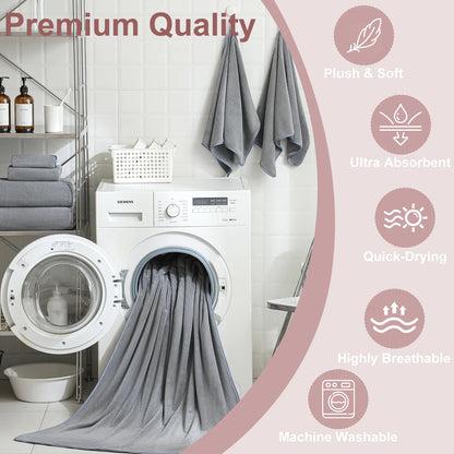 8Pcs Oversized Bath Towel Set, 35"×70" 2 Towels + 2 Hand Towels + 4 Washcloths