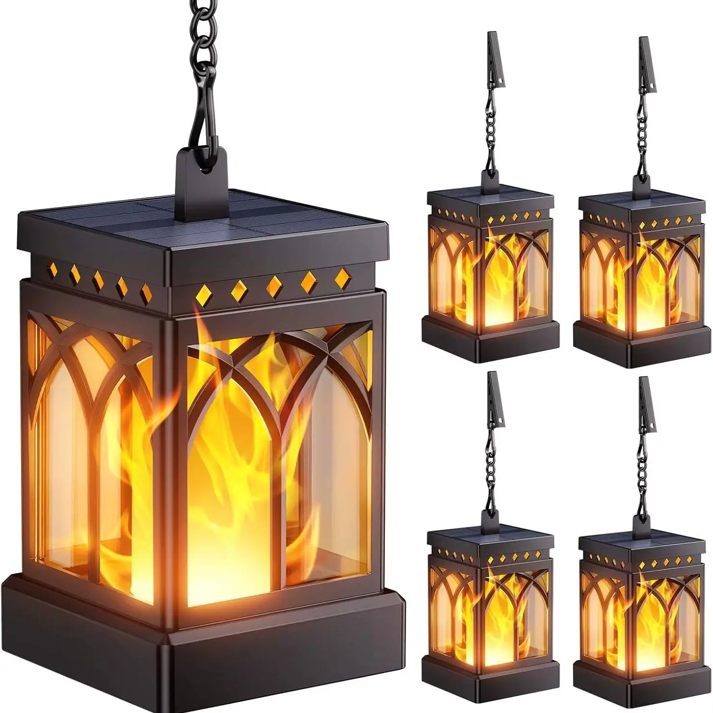 2pk Decorative Hanging Solar Lantern for Outdoors, Auto ON/Off