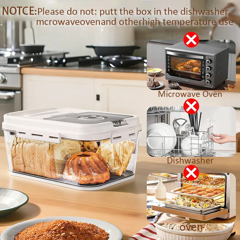 1PC-Flip Vent Lid Large Bread Storage Bin