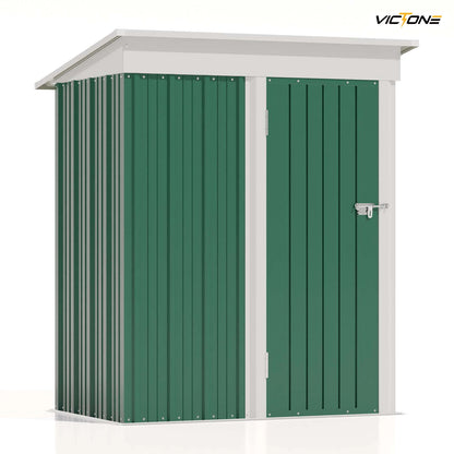 5x3ft Outdoor Storage Shed w/Sloping Roof and Lockable Door