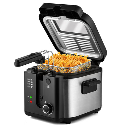 2.5L Large Capacity Countertop Home Fryer for Fried Chicken, Fries