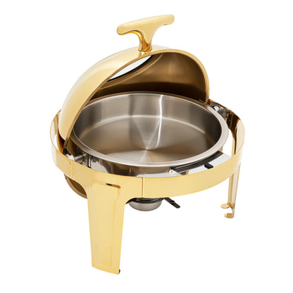 Round, Roll Top Stainless-Steel Chafing Dish