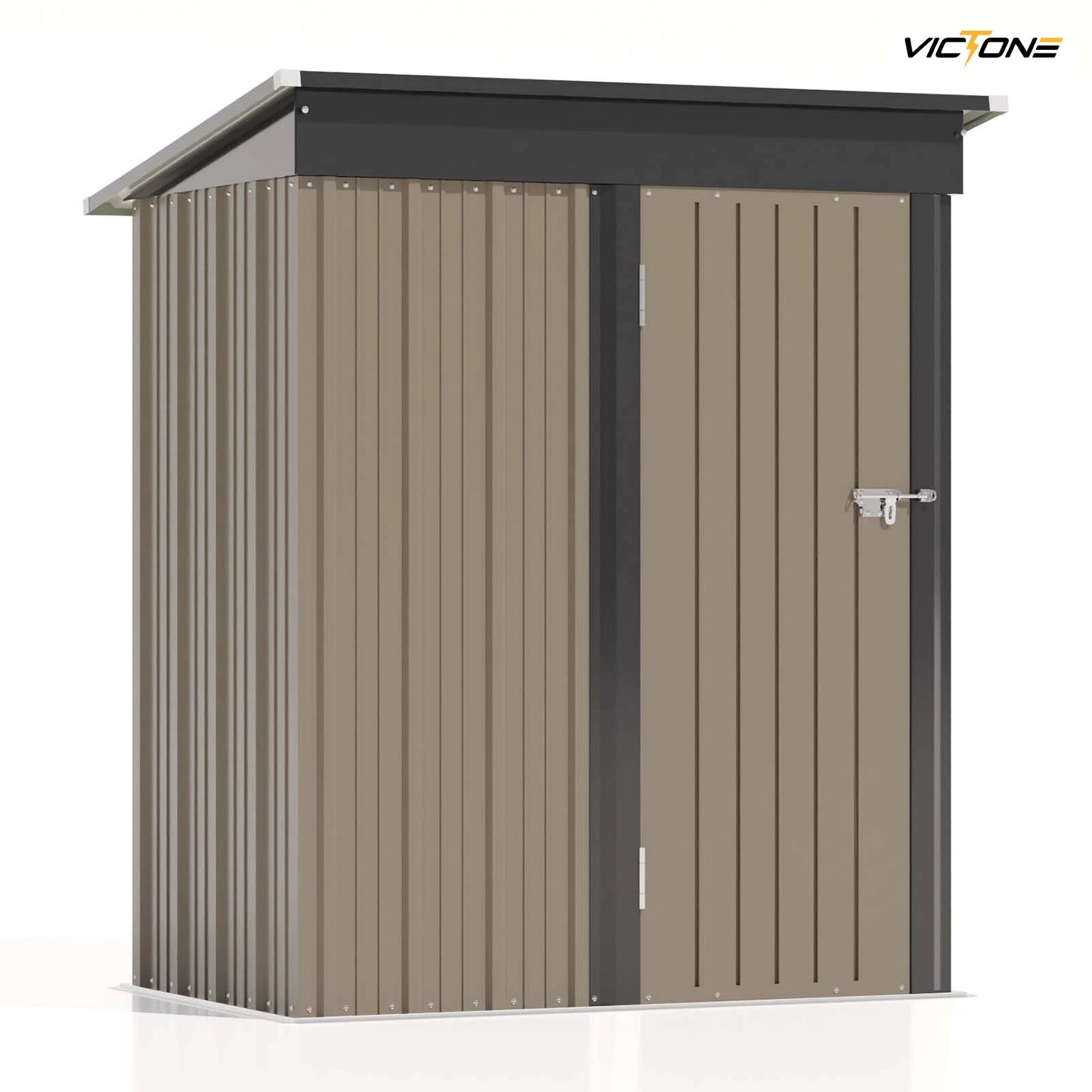 5x3ft Outdoor Storage Shed w/Sloping Roof and Lockable Door