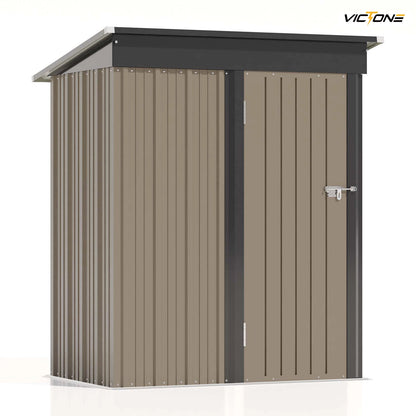 5x3ft Outdoor Storage Shed w/Sloping Roof and Lockable Door