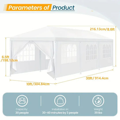 10'x10'/10'x20'/10'x30'- Outdoor Waterproof Party Tent(s) w/Removable Sidewalls,