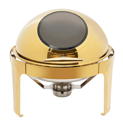 Round, Roll Top Stainless-Steel Chafing Dish