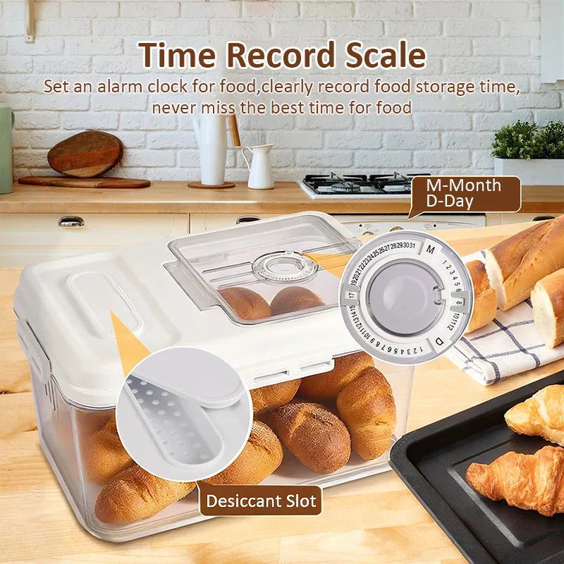1PC-Flip Vent Lid Large Bread Storage Bin