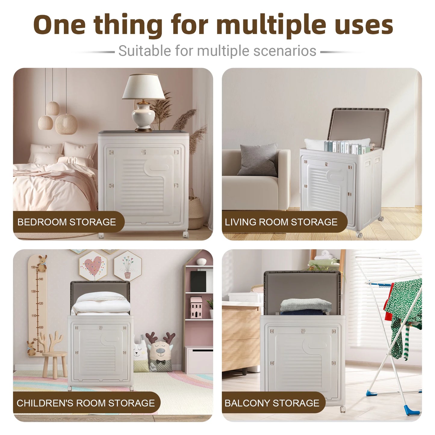 Foldable Storage with Wheels – Large Capacity, Household Organizer