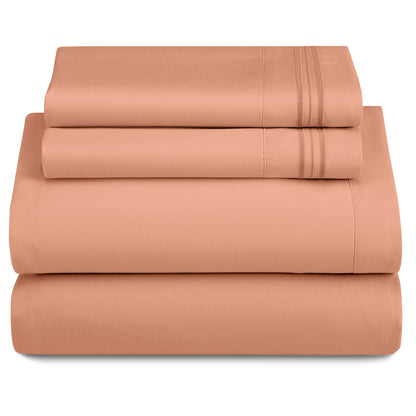 Set - 3 Piece 16" Deep Pocket Fitted Sheet Ultra-Soft Microfiber