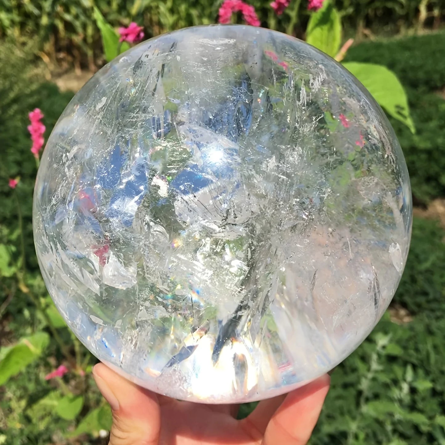 1pc Large Elegant Clear Quartz Crystal Sphere, Polished Ball