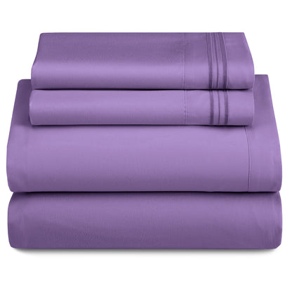 Set - 3 Piece 16" Deep Pocket Fitted Sheet Ultra-Soft Microfiber