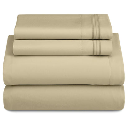 Set - 3 Piece 16" Deep Pocket Fitted Sheet Ultra-Soft Microfiber
