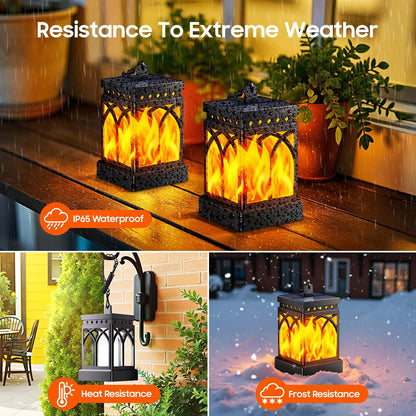 2pk Decorative Hanging Solar Lantern for Outdoors, Auto ON/Off