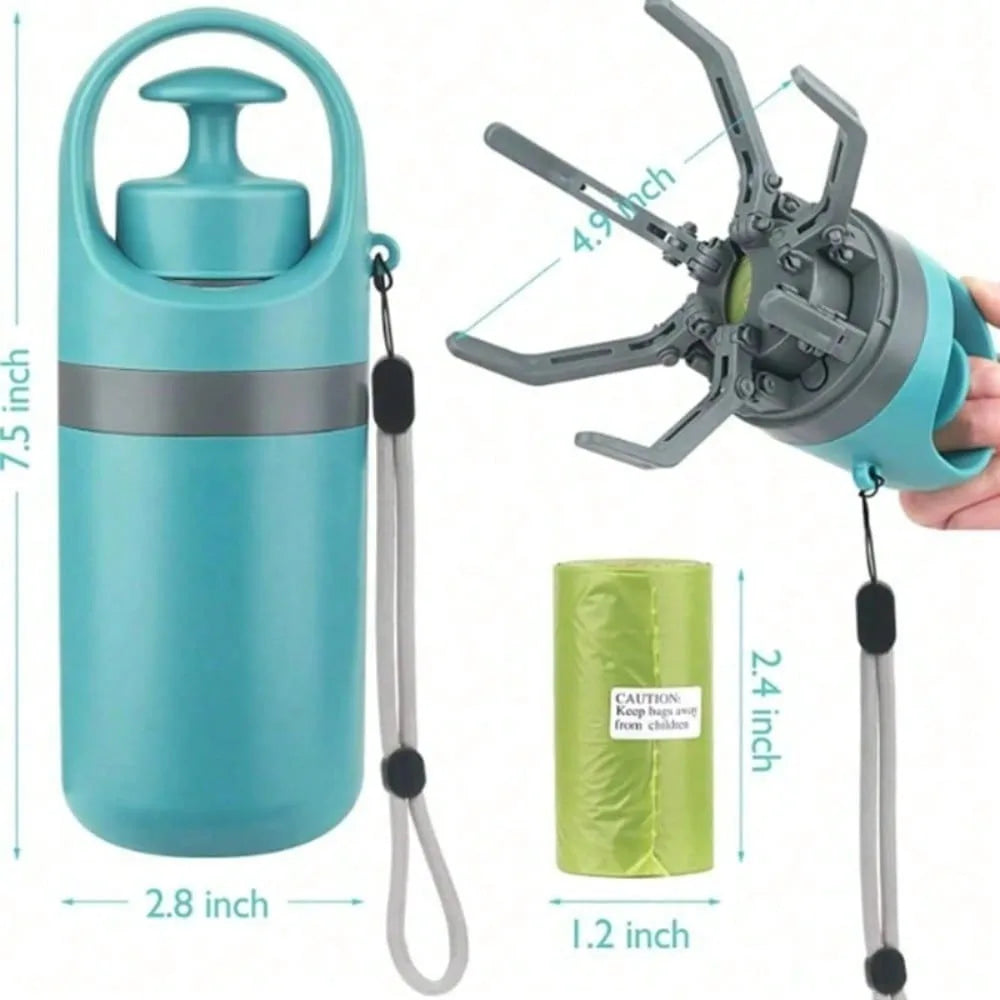 Dog Pooper Scooper, No-touch Claw Pickup Tool w/Waste Bag