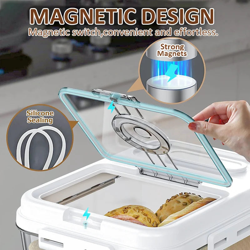 1PC-Flip Vent Lid Large Bread Storage Bin