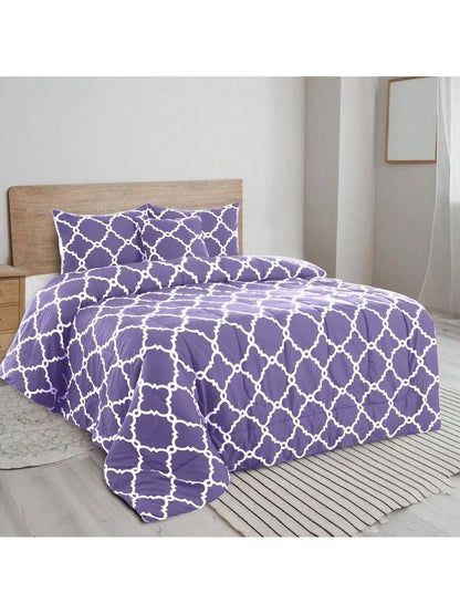 Reversible 5pc Printed Comforter Set, Inc. 1 Comforter, 2 Pillow Shams