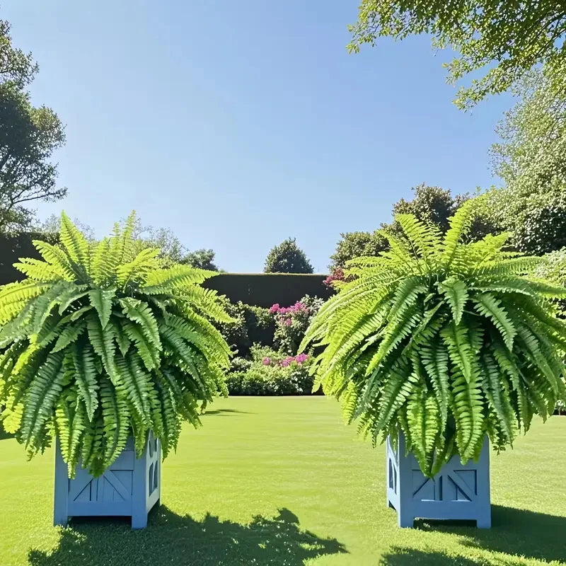 2pc Elegant Boston Fern Plants, 38 Lifelike Leaves