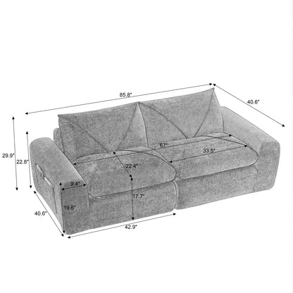 85.8" Modular Sectional Sofa, Chenille