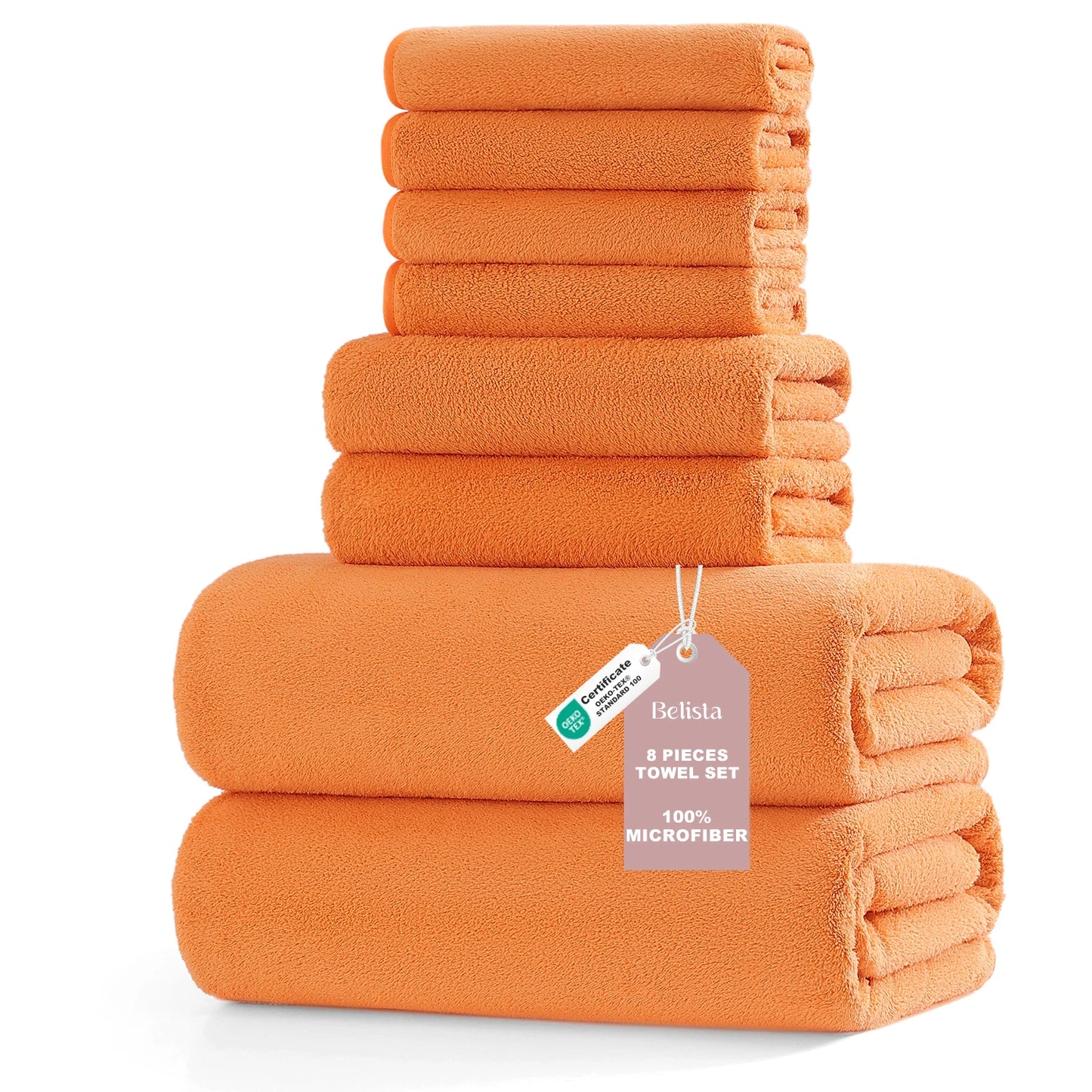 8Pcs Oversized Bath Towel Set, 35"×70" 2 Towels + 2 Hand Towels + 4 Washcloths
