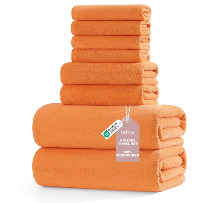 8Pcs Oversized Bath Towel Set, 35"×70" 2 Towels + 2 Hand Towels + 4 Washcloths