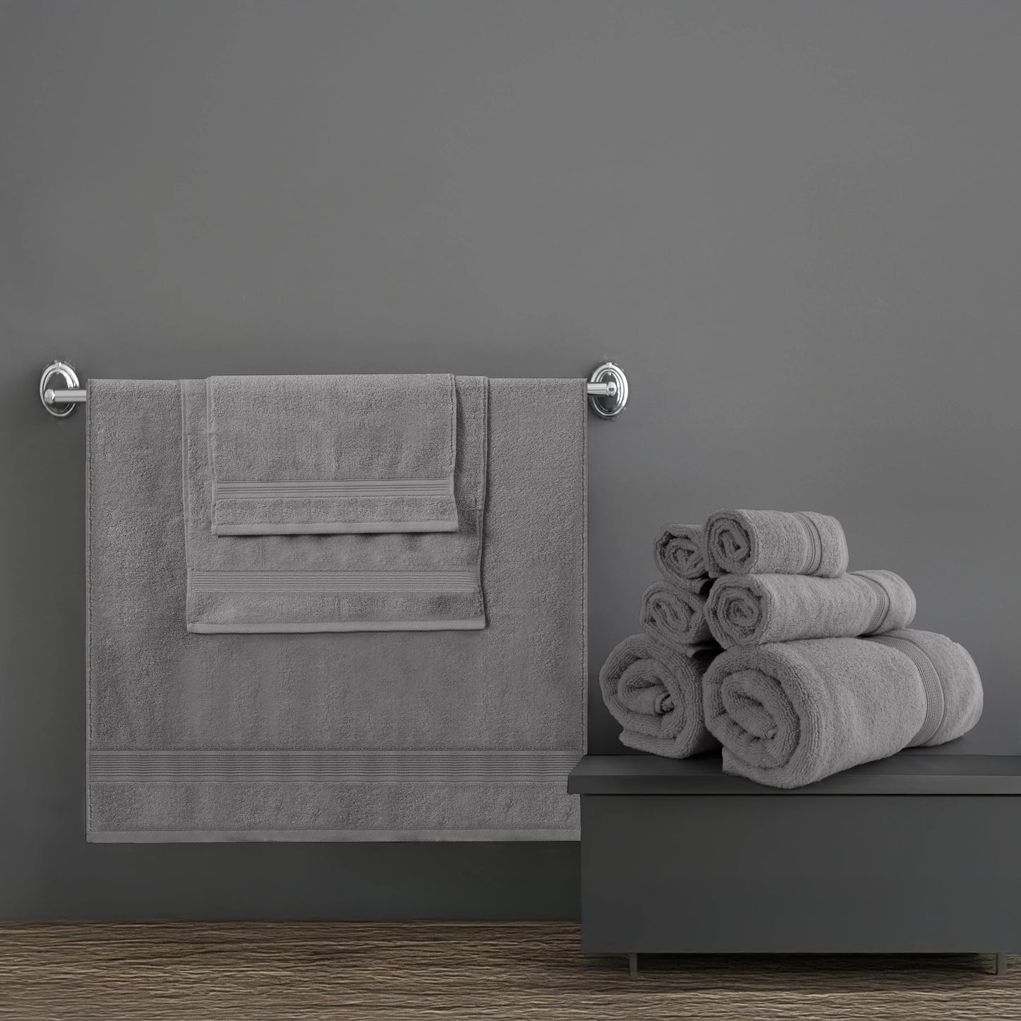 6pc Bath Towel Set – 100% Cotton, Ultra-Soft & Absorbent