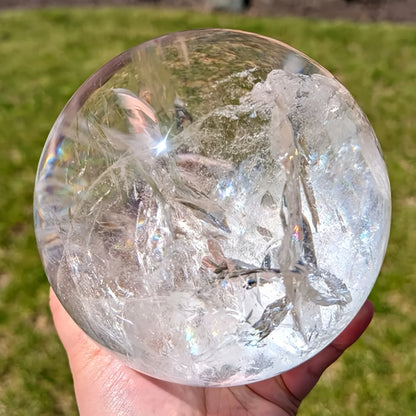 1pc Large Elegant Clear Quartz Crystal Sphere, Polished Ball