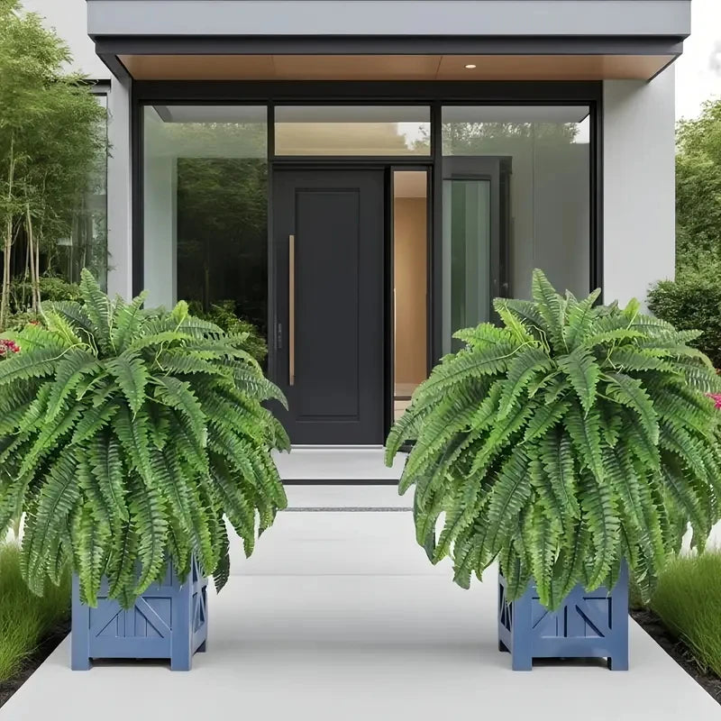 2pc Elegant Boston Fern Plants, 38 Lifelike Leaves