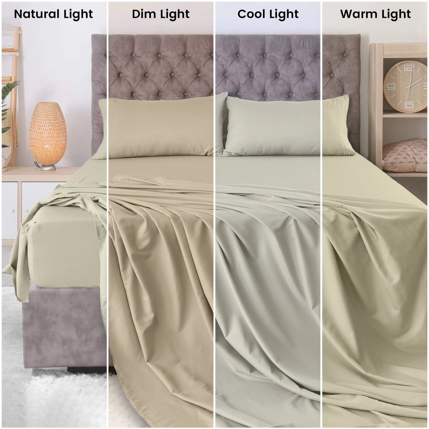 Set - 3 Piece 16" Deep Pocket Fitted Sheet Ultra-Soft Microfiber
