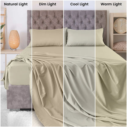 Set - 3 Piece 16" Deep Pocket Fitted Sheet Ultra-Soft Microfiber