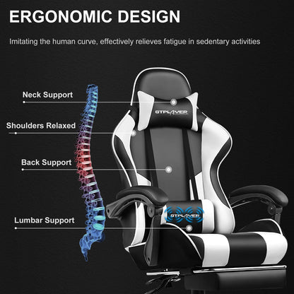 Gaming Chair with Adjustable Height, Swivel Seat,