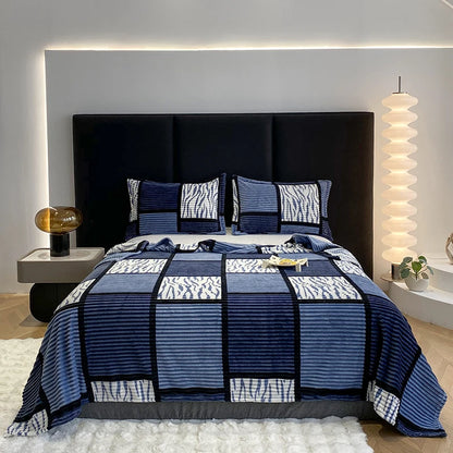 Soft Plush Plaid Throw Blanket, All Season, Multifunctional