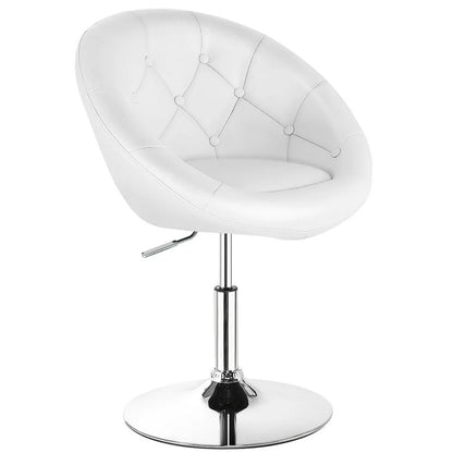 Set (2) Adjustable Swivel Bar Stools, Tufted Back