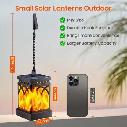 2pk Decorative Hanging Solar Lantern for Outdoors, Auto ON/Off