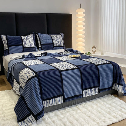 Soft Plush Plaid Throw Blanket, All Season, Multifunctional
