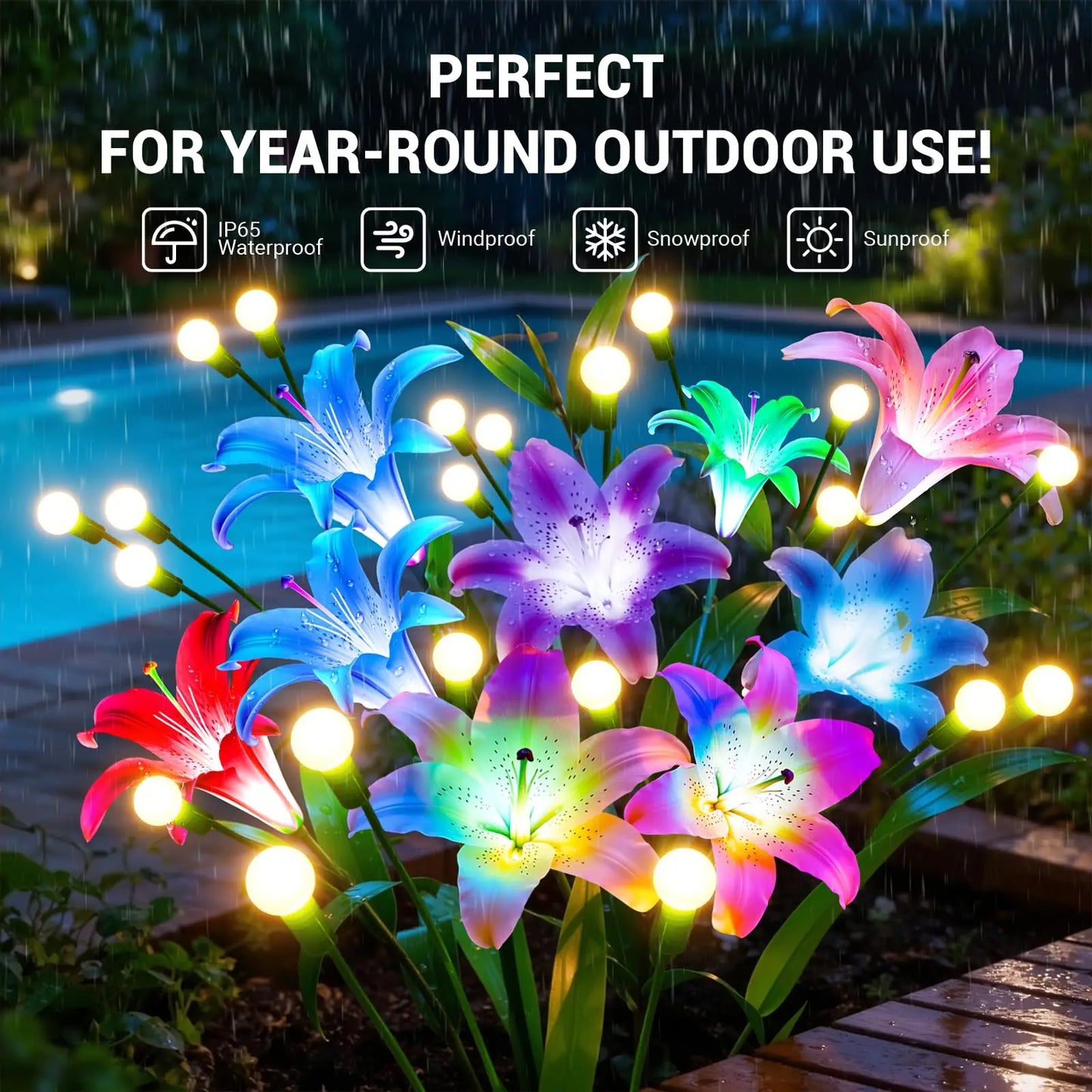 Solar Firefly Swaying Lights w/Colorful LED