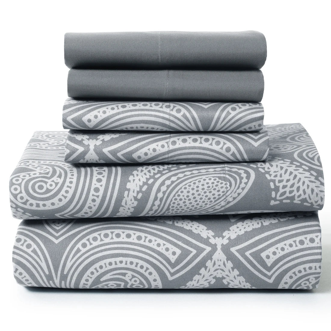 6Pc Paisley Sheet Set – Soft Microfiber, Wrinkle-Free,