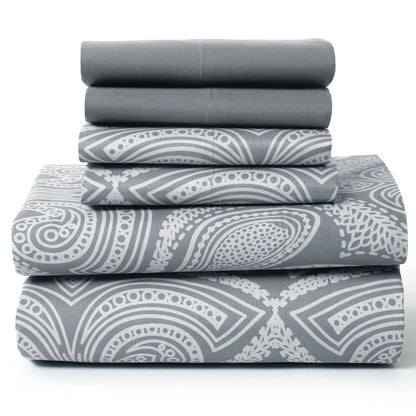 6Pc Paisley Sheet Set – Soft Microfiber, Wrinkle-Free,