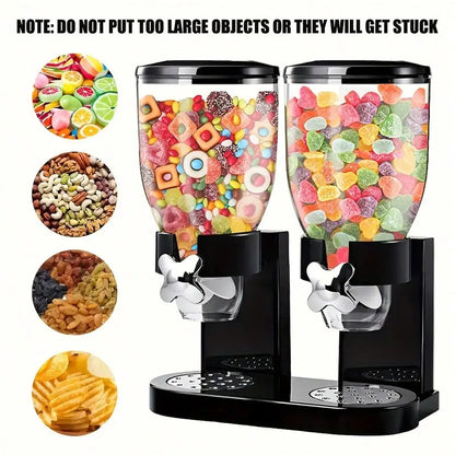 2pc, 6L Black Countertop Cereal Dispenser, Container
