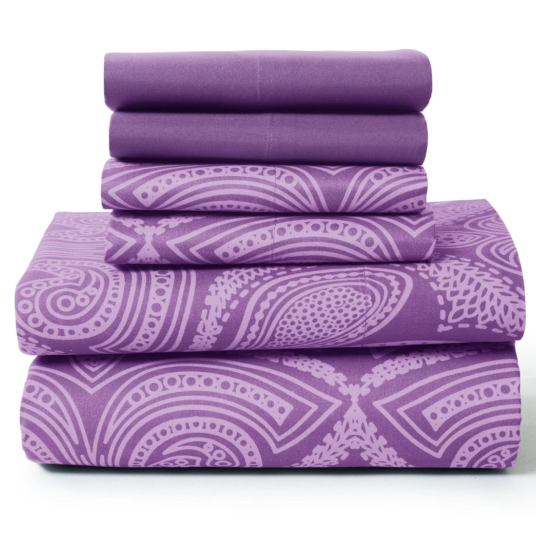 6Pc Paisley Sheet Set – Soft Microfiber, Wrinkle-Free,