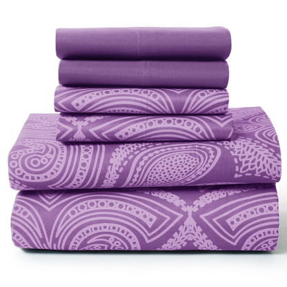 6Pc Paisley Sheet Set – Soft Microfiber, Wrinkle-Free,