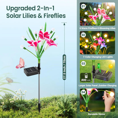 Solar Firefly Swaying Lights w/Colorful LED