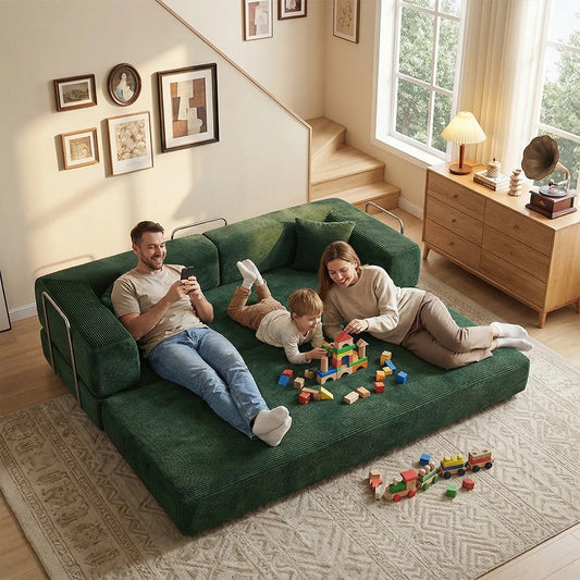 4:1 Queen Size Boneless Loveseat, Futon Sofa Bed 79"