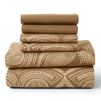 6Pc Paisley Sheet Set – Soft Microfiber, Wrinkle-Free,