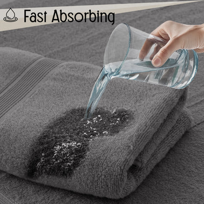 6pc Bath Towel Set – 100% Cotton, Ultra-Soft & Absorbent