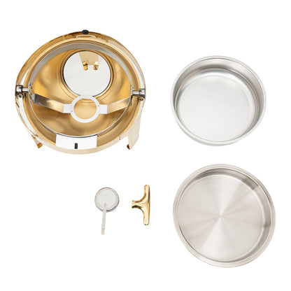 Round, Roll Top Stainless-Steel Chafing Dish