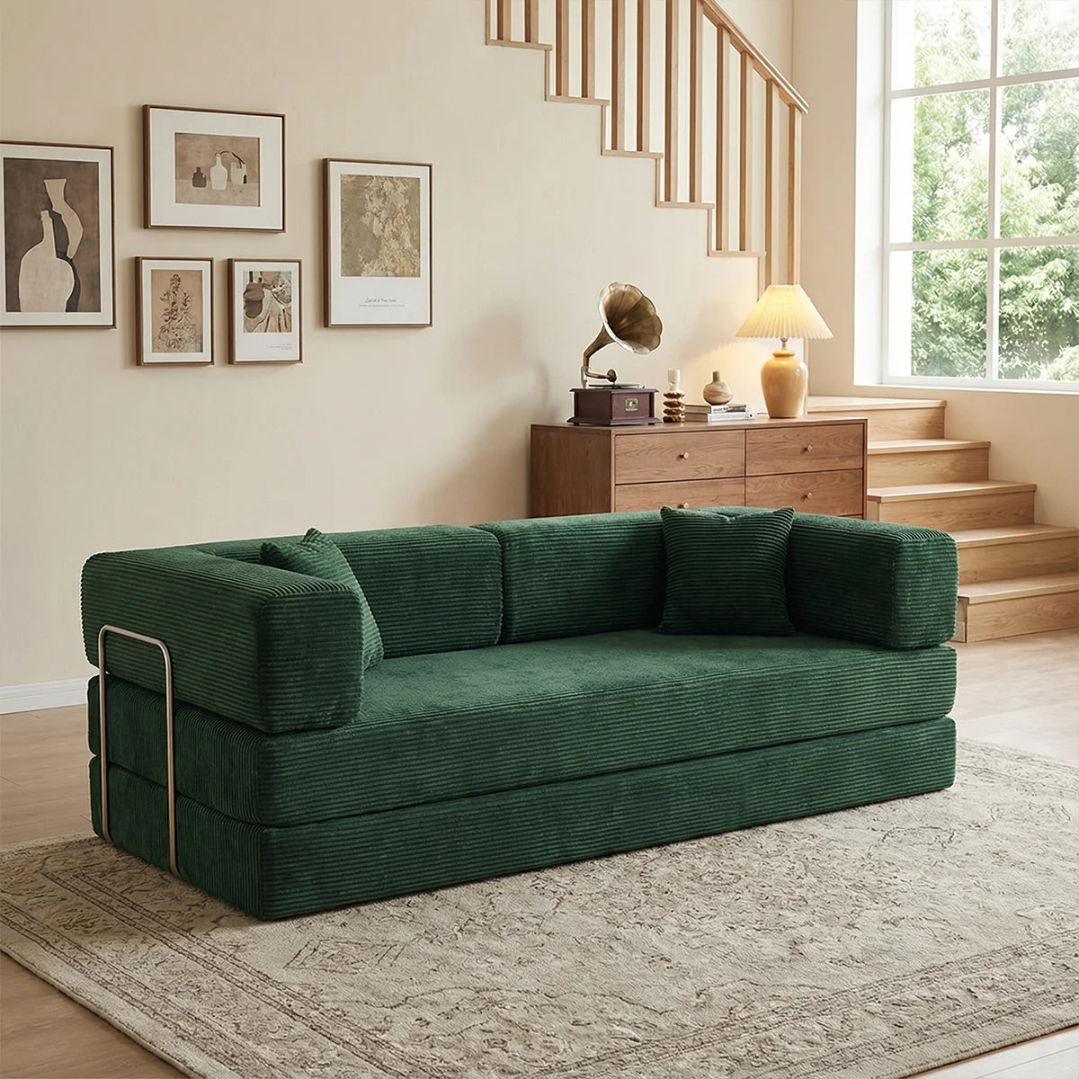4:1 Queen Size Boneless Loveseat, Futon Sofa Bed 79"
