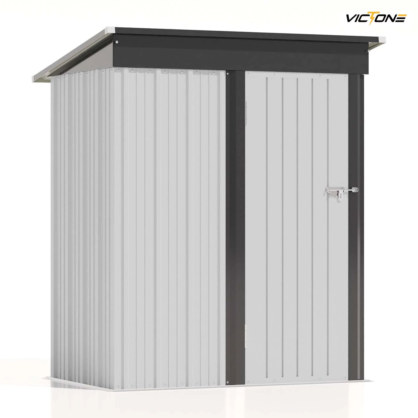 5x3ft Outdoor Storage Shed w/Sloping Roof and Lockable Door