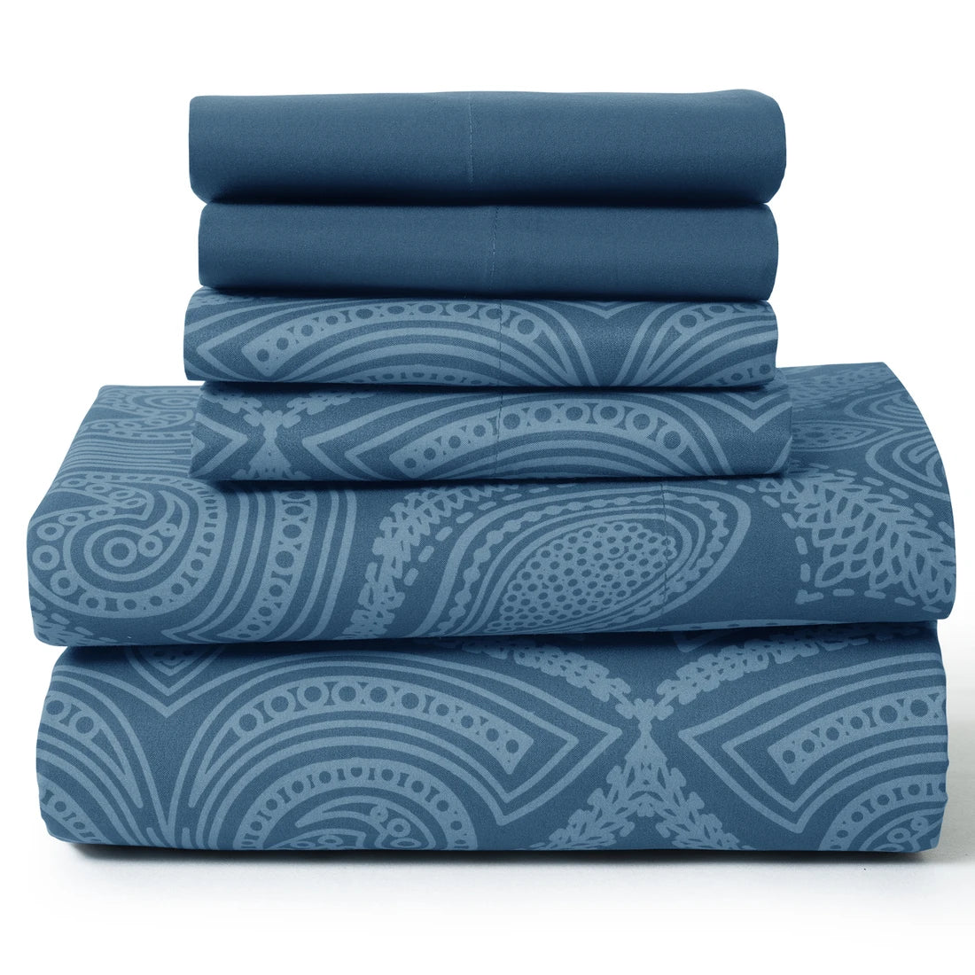6Pc Paisley Sheet Set – Soft Microfiber, Wrinkle-Free,